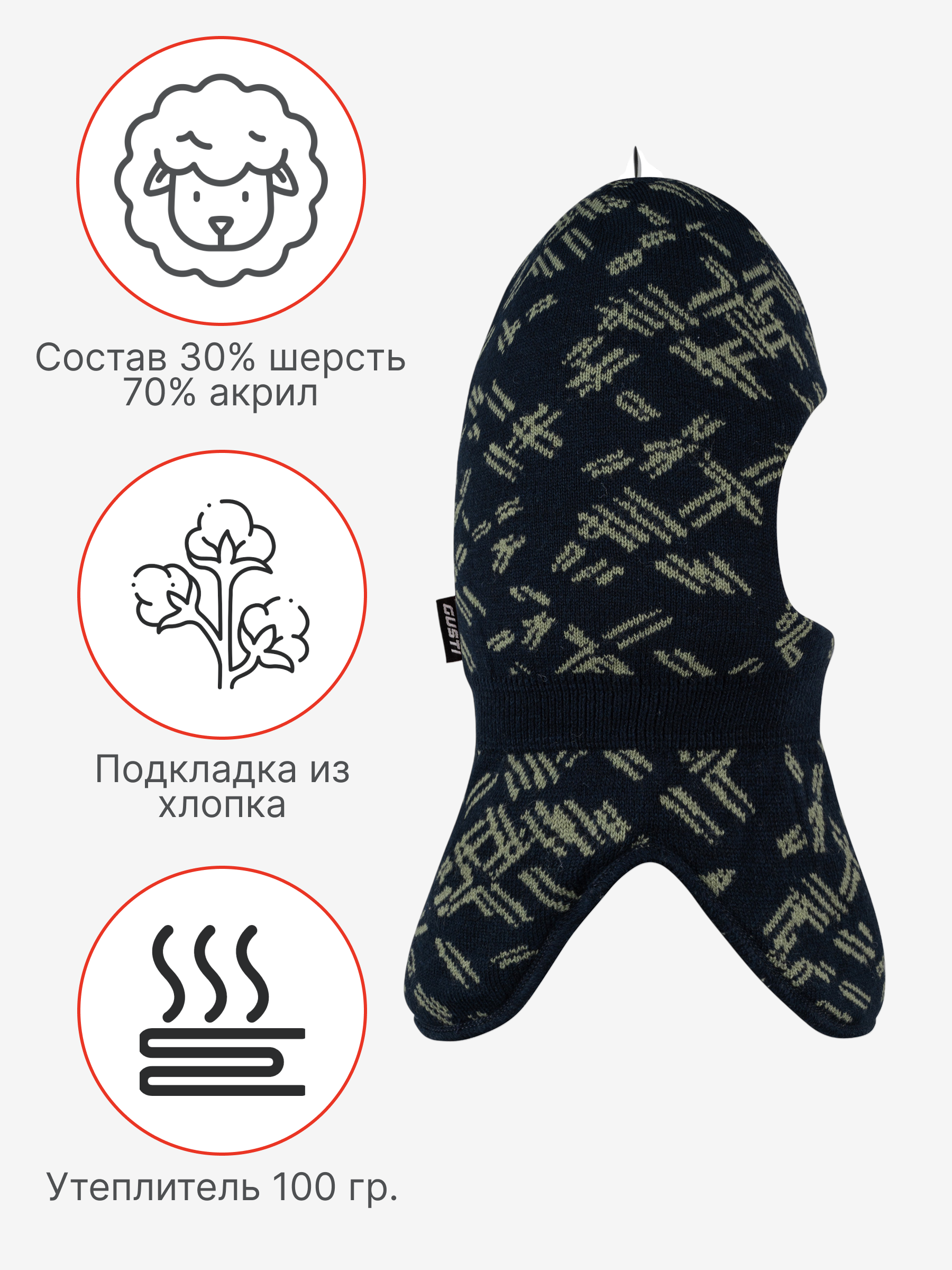 Шапка-шлем GUSTI GW25AC1206B-NAVY - фото 4
