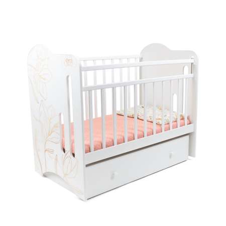 Детская кроватка Sweet Baby прямоугольная, поперечный маятник (белый)