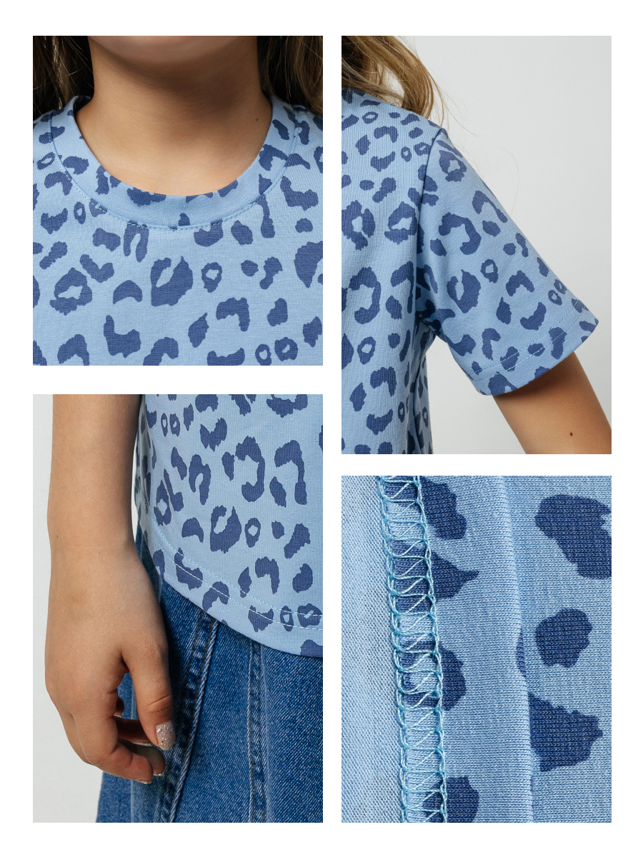 Футболка Селтекс Ю_ФК34 голубой леопард - фото 6