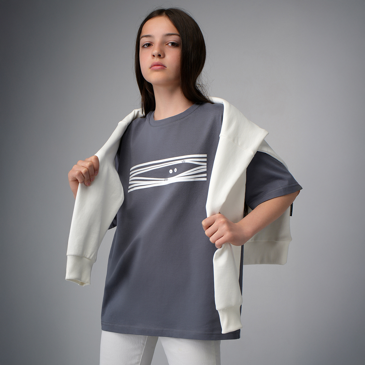 Футболка HappyFox HF0178SPPбарабашка,серый - фото 8