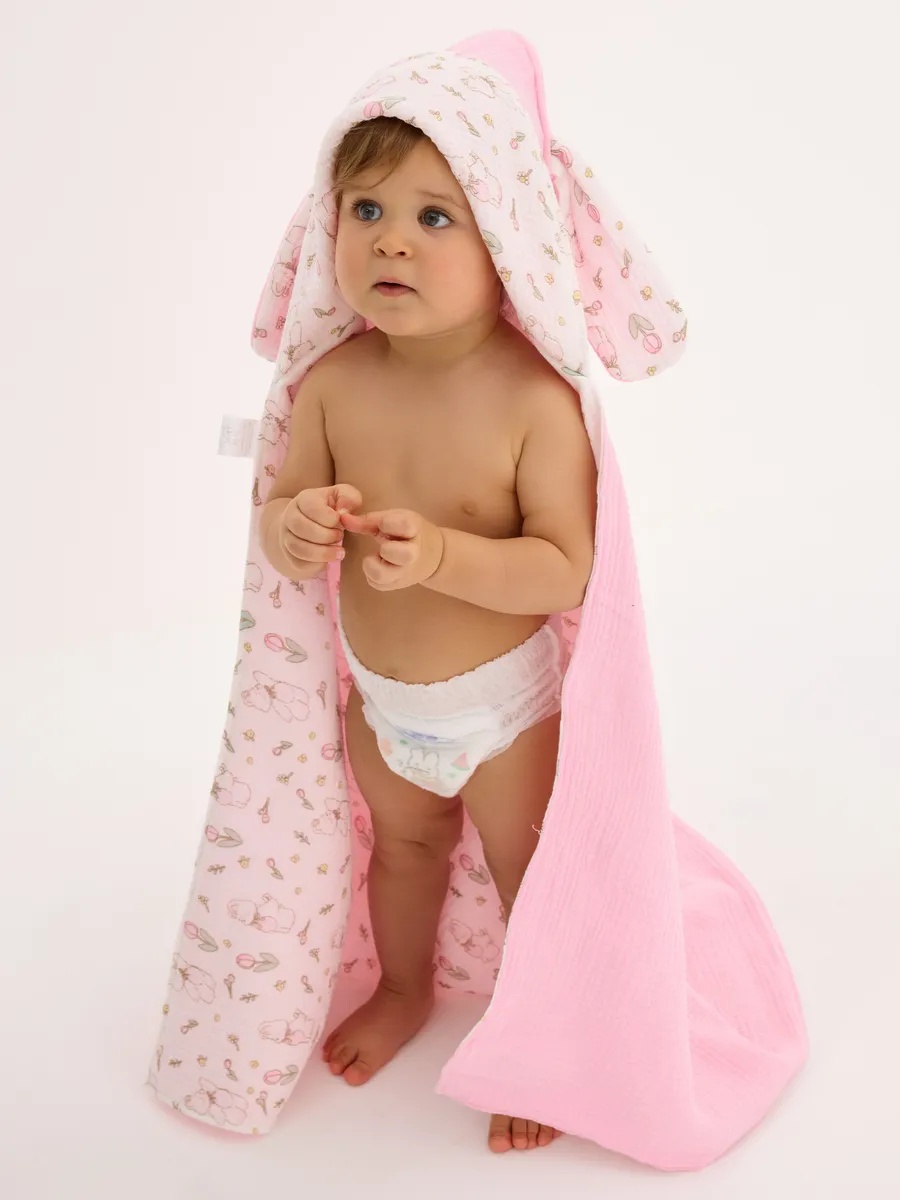 Полотенце Loo-Loo розовое с ушками 95 x 95 см 1 шт. - фото 6