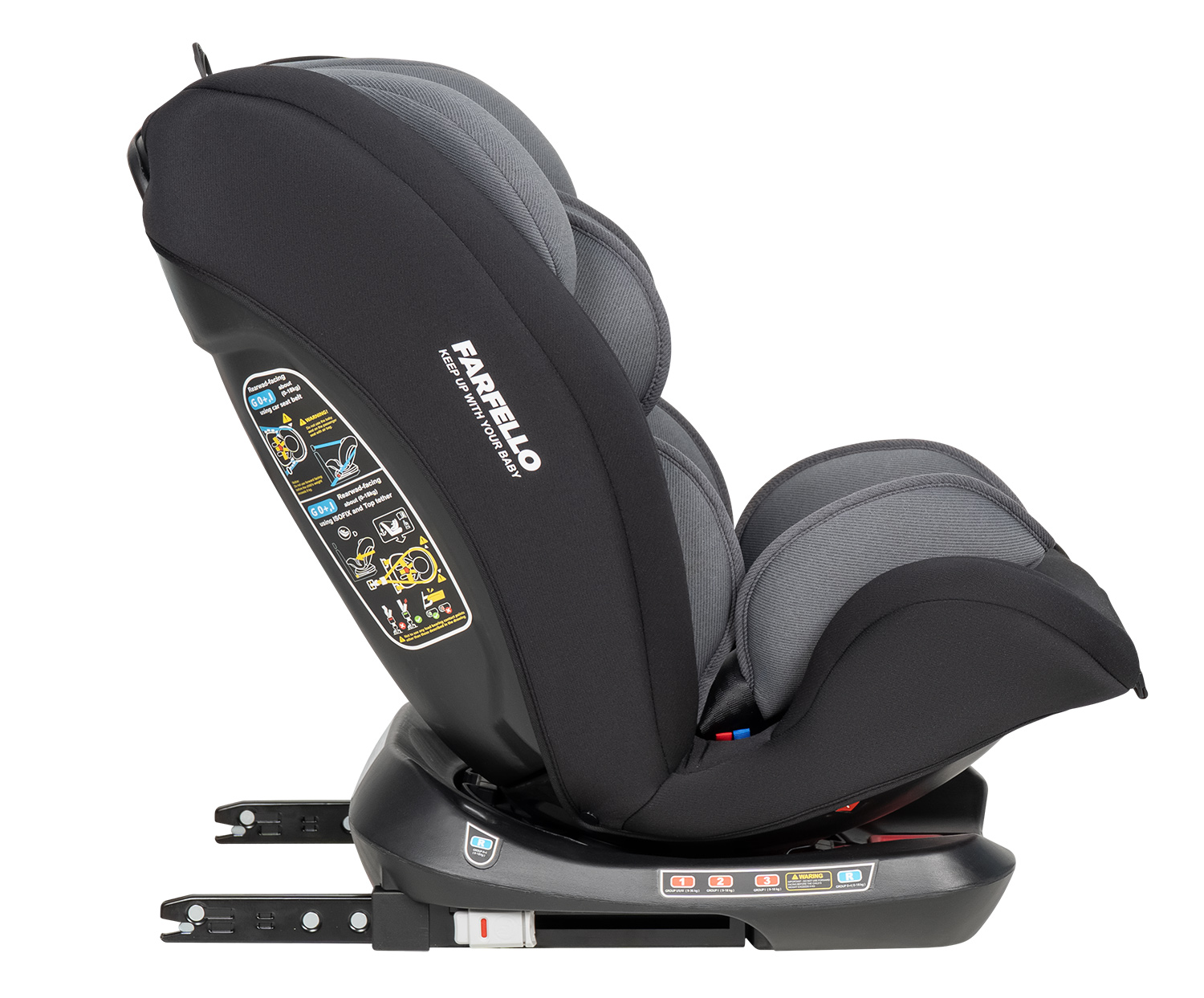 Автокресло Farfello Le 5 Isofix 0+/1/2/3 (0-36 кг) серый - фото 11