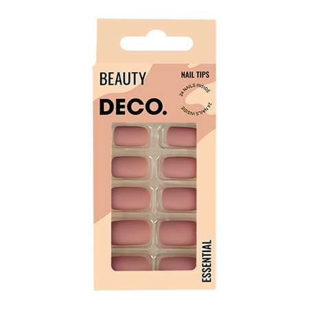 Накладные ногти DECO. Essential matt coffee 24 шт + клеевые стикеры 24 шт
