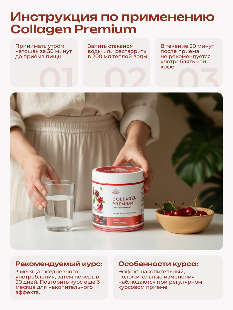 Коллаген пищевой COLLAGEN PREMIUM Вишня - фото 6