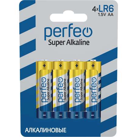 Батарейки Perfeo Super Alkaline щелочные АА 4BL