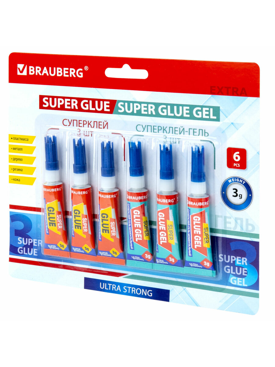 Клей Brauberg гель 3 штуки + супер клей 3 штуки - фото 6