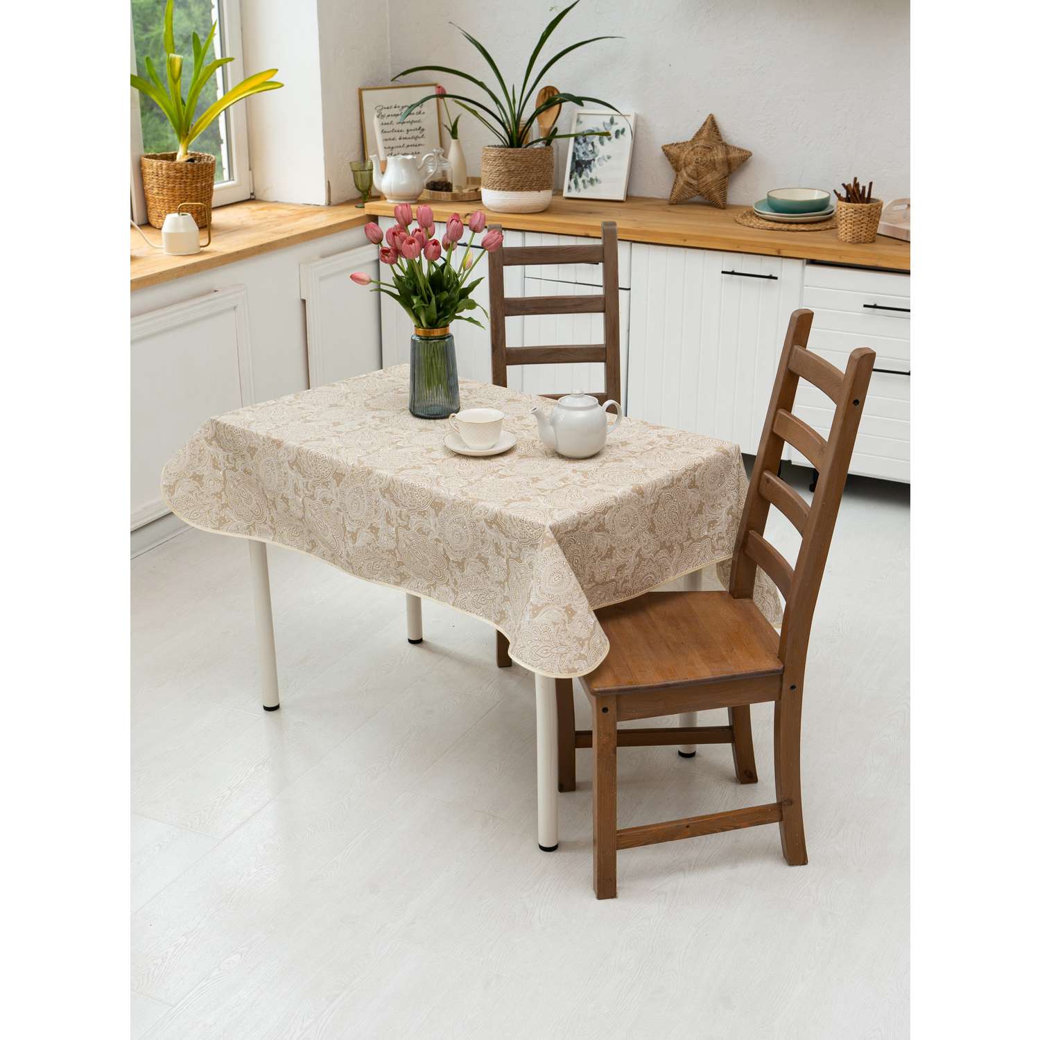 Скатерть Перспектива Лён с бейкой 130*110см (+/-6см) - фото 3