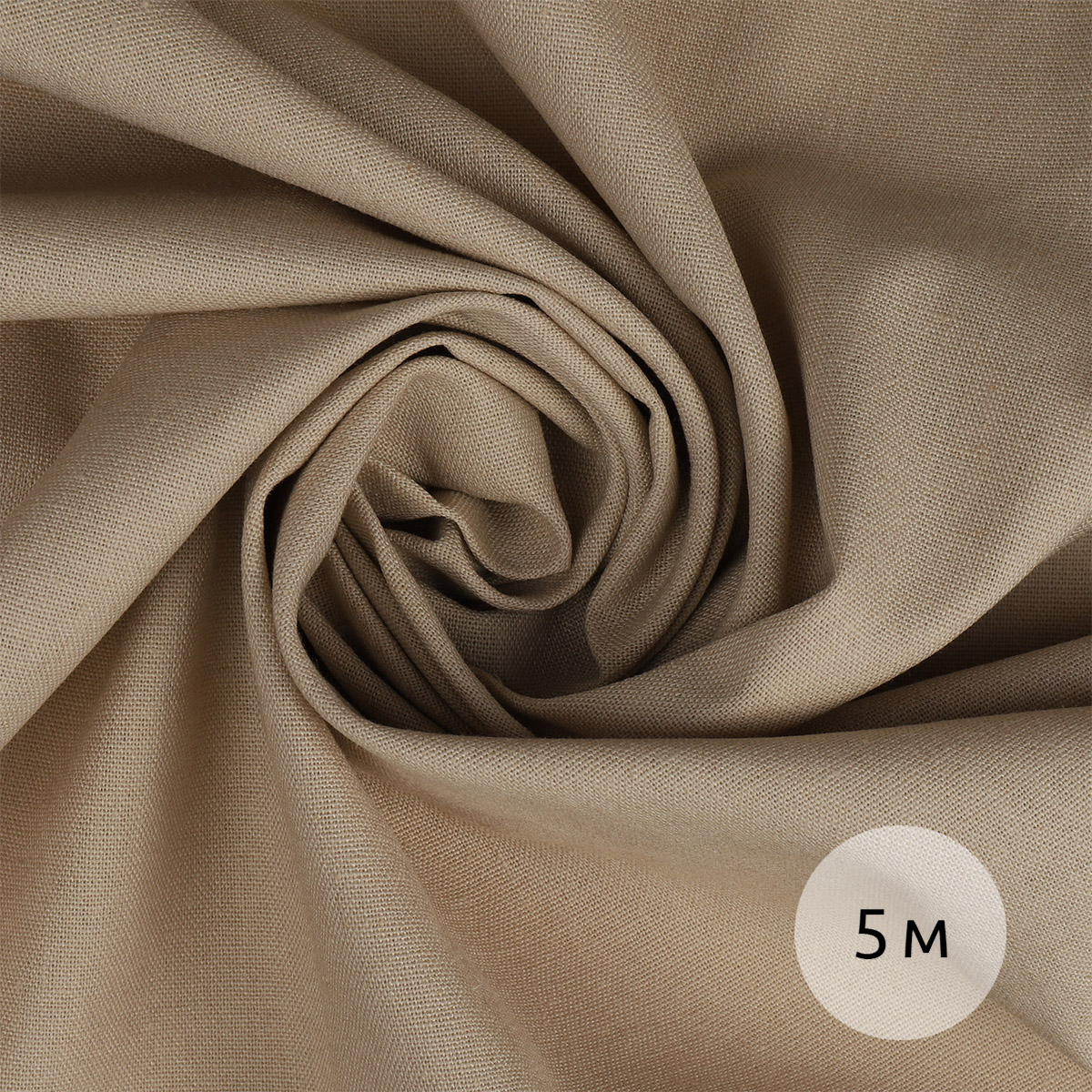 Ткань TBY 200 г/м² лен 25%хб 25%вискоза 25%ПЭ25% ширина140 см цвет светло-бежевый уп.5м - фото 1