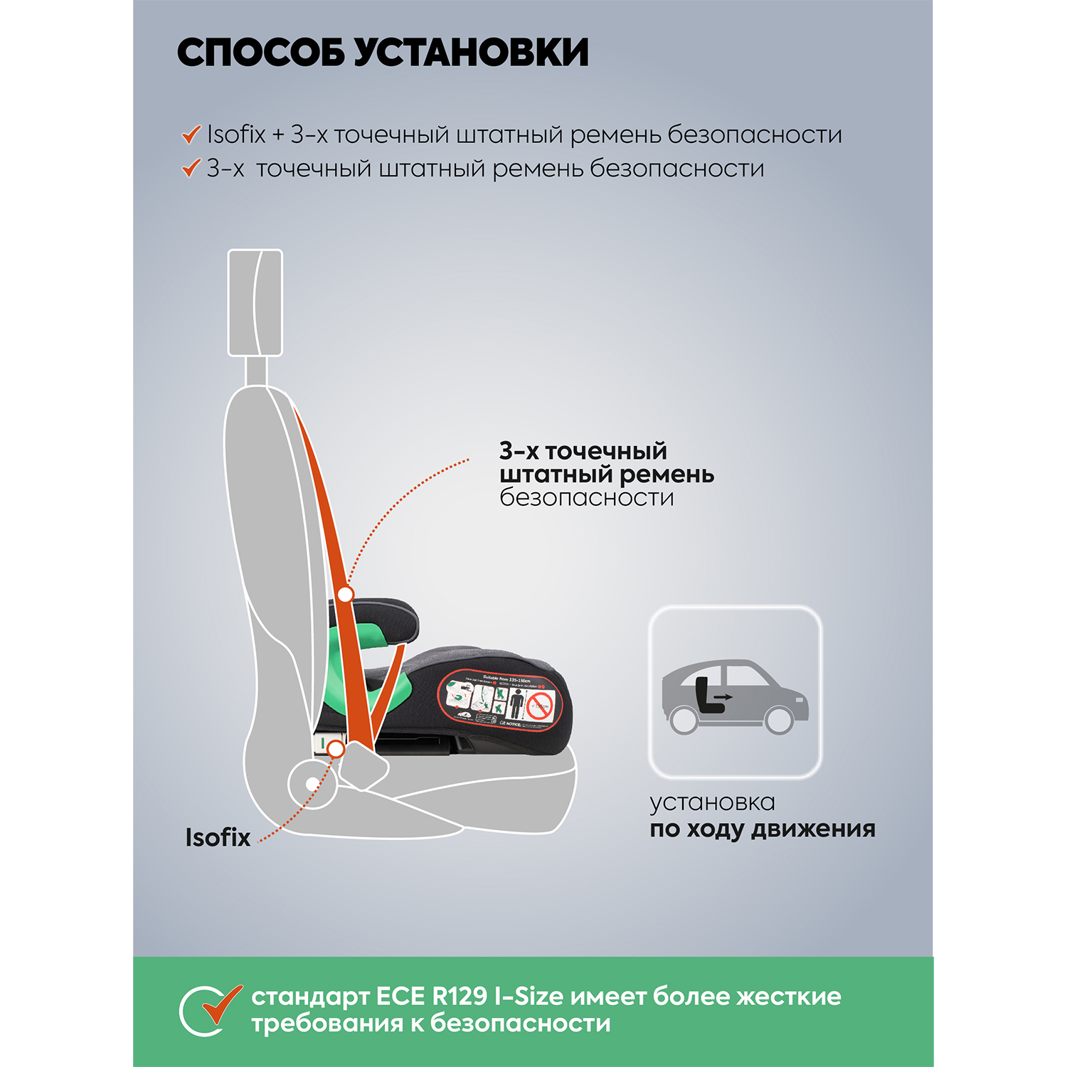 Автокресло Indigo QuickFix черно-серый Isofix 3 (22-36 кг) серый - фото 4