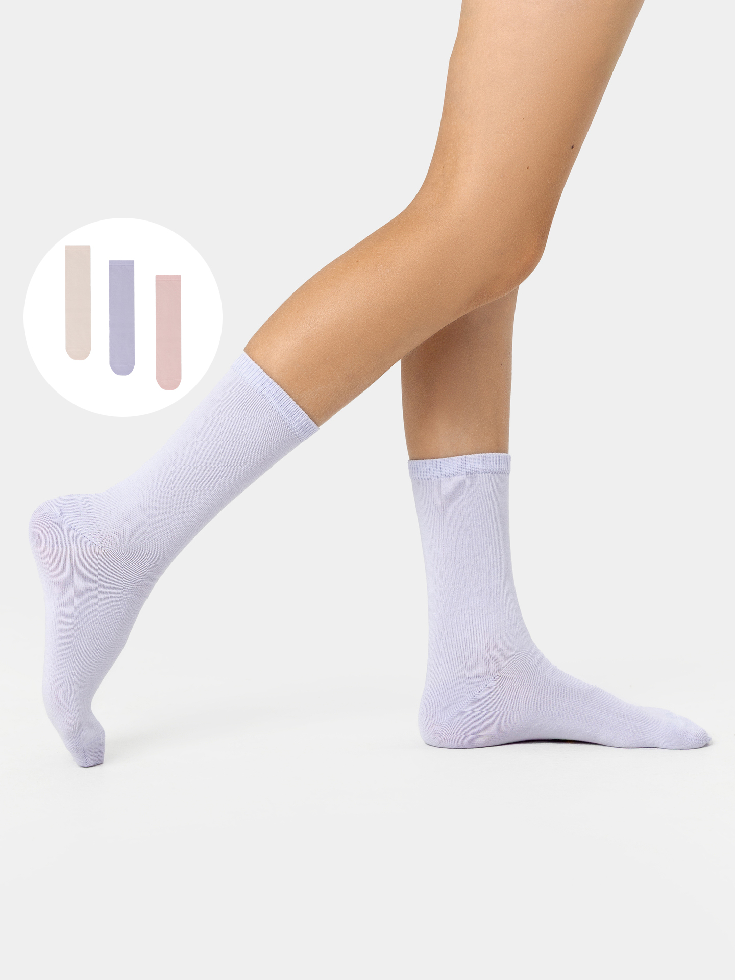 Носки 3 пары Mark Formelle (Марк Формэль) 430A-1407/св.лаванда /зефирный /розовый/ - фото 1