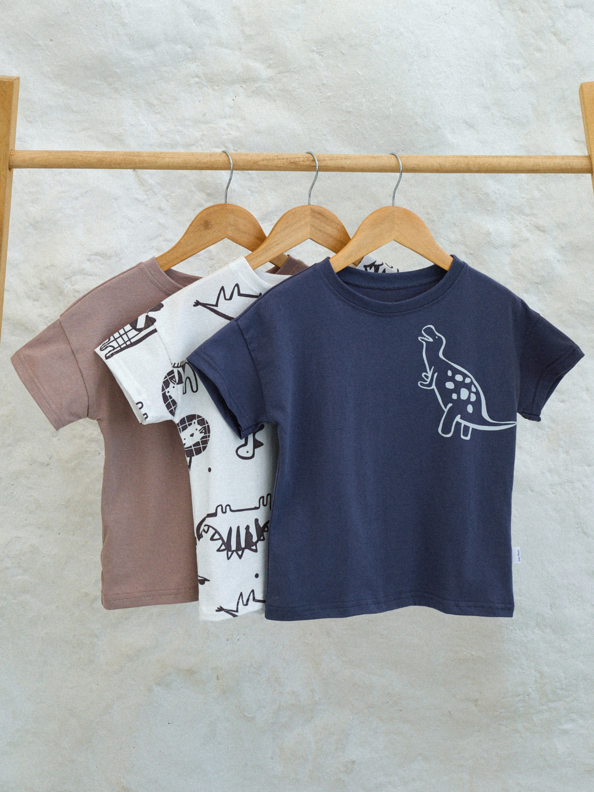 Футболка 3 шт Jelly Whale S23T01-3-Anim-Gr-Brwn - фото 1