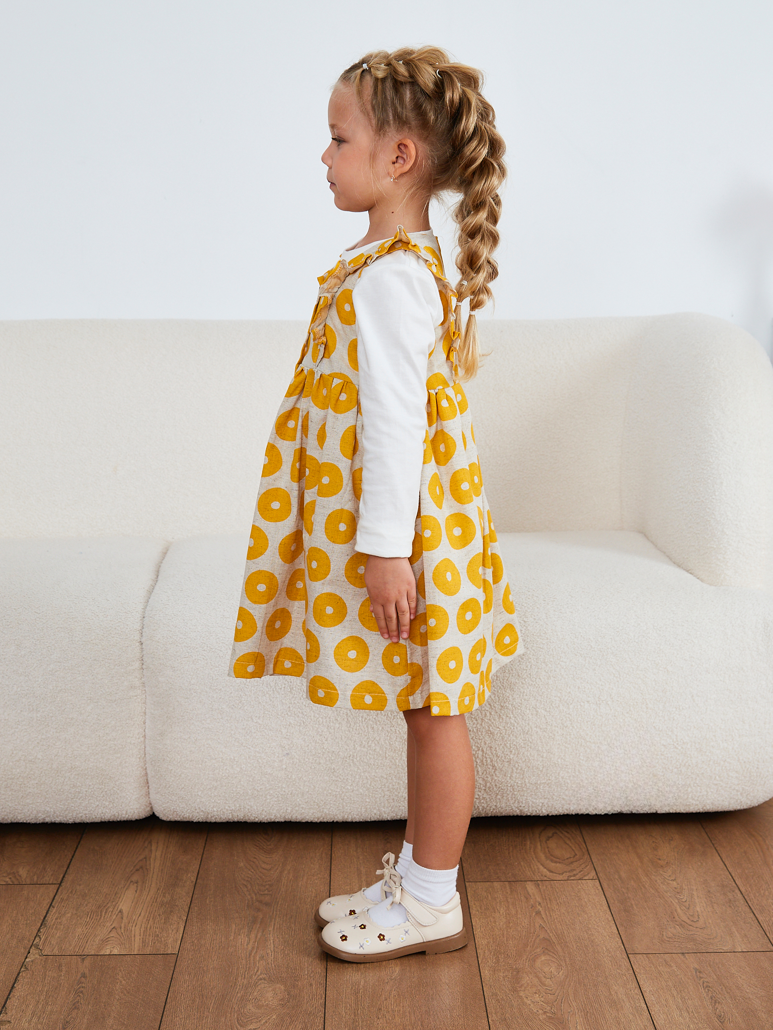 Сарафан MOUN сарафан_рюши_бублик/желт - фото 3