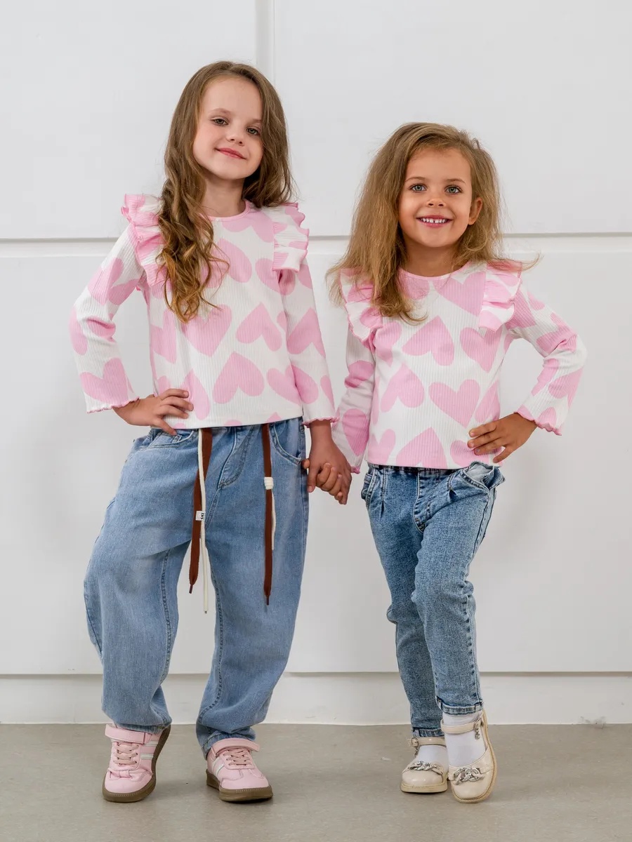 Лонгслив NATIVIA ЛОНГ/СЕРДЕЧКИРОЗОВЫЕ - фото 2