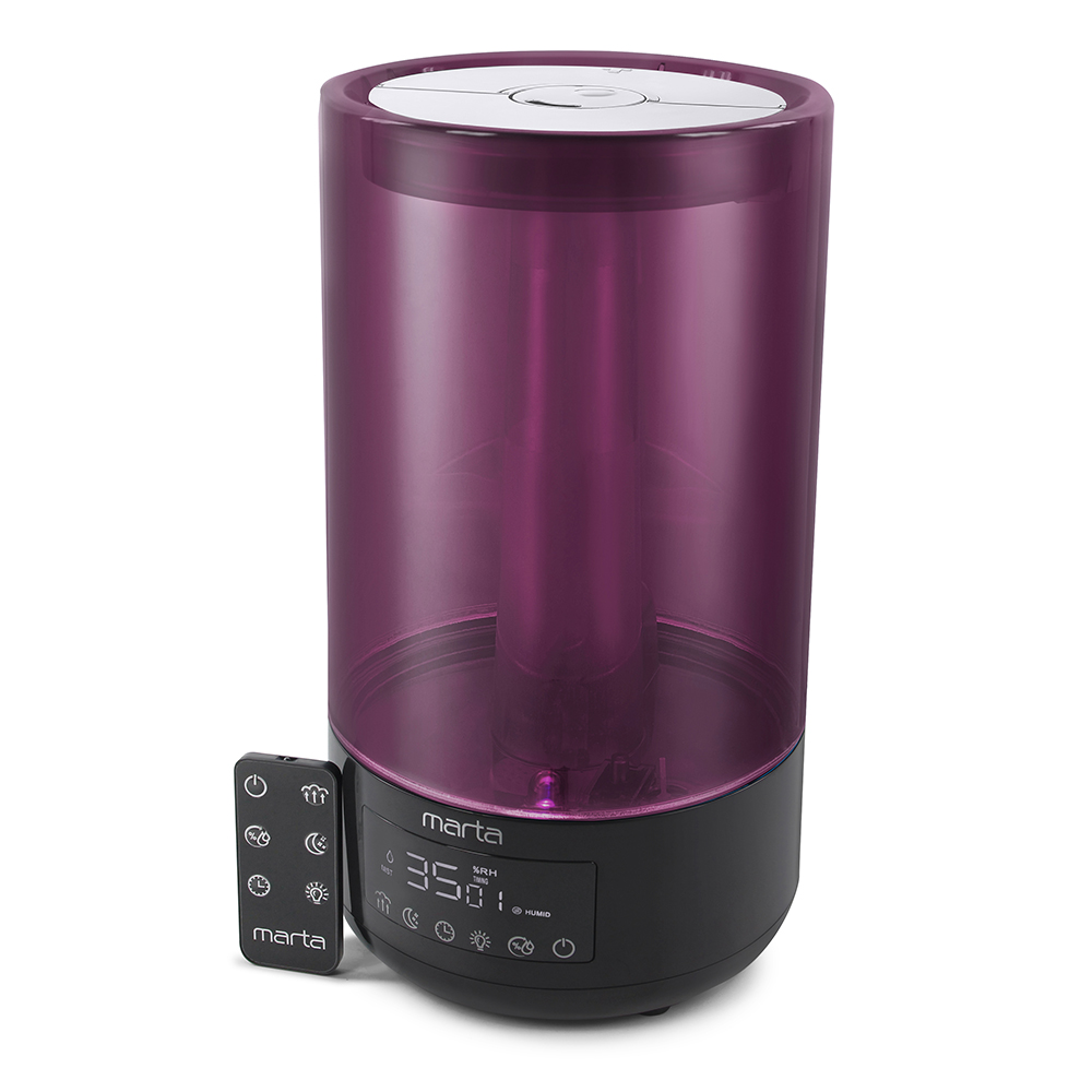 Увлажнитель воздуха ультразвуковой MARTA MT-2376 фиолетовый чароит верхний залив - фото 7