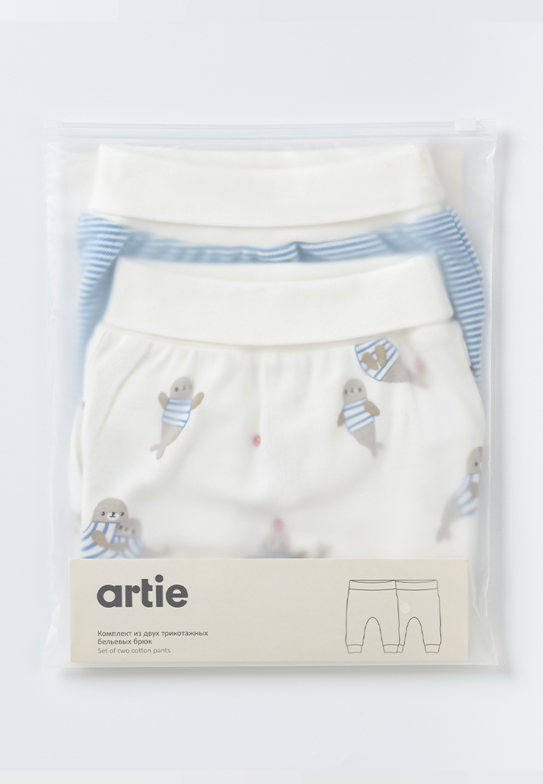 Штанишки 2 шт artie S25B19BR2-1486M/Белый-синий - фото 4