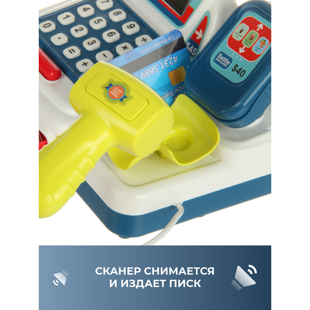 Игровой набор Veld Co тележки и корзинки, прилавок, касса, продукты - фото 4