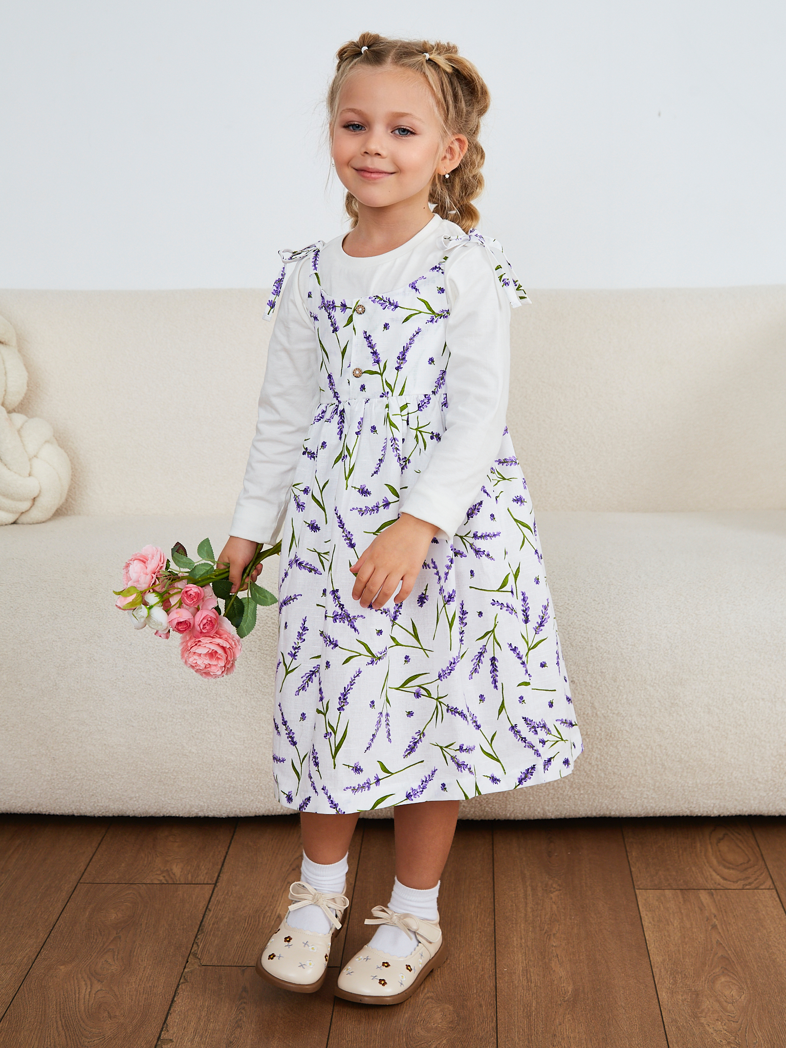 Сарафан MOUN сарафан_девочки_лаванда.бел - фото 16