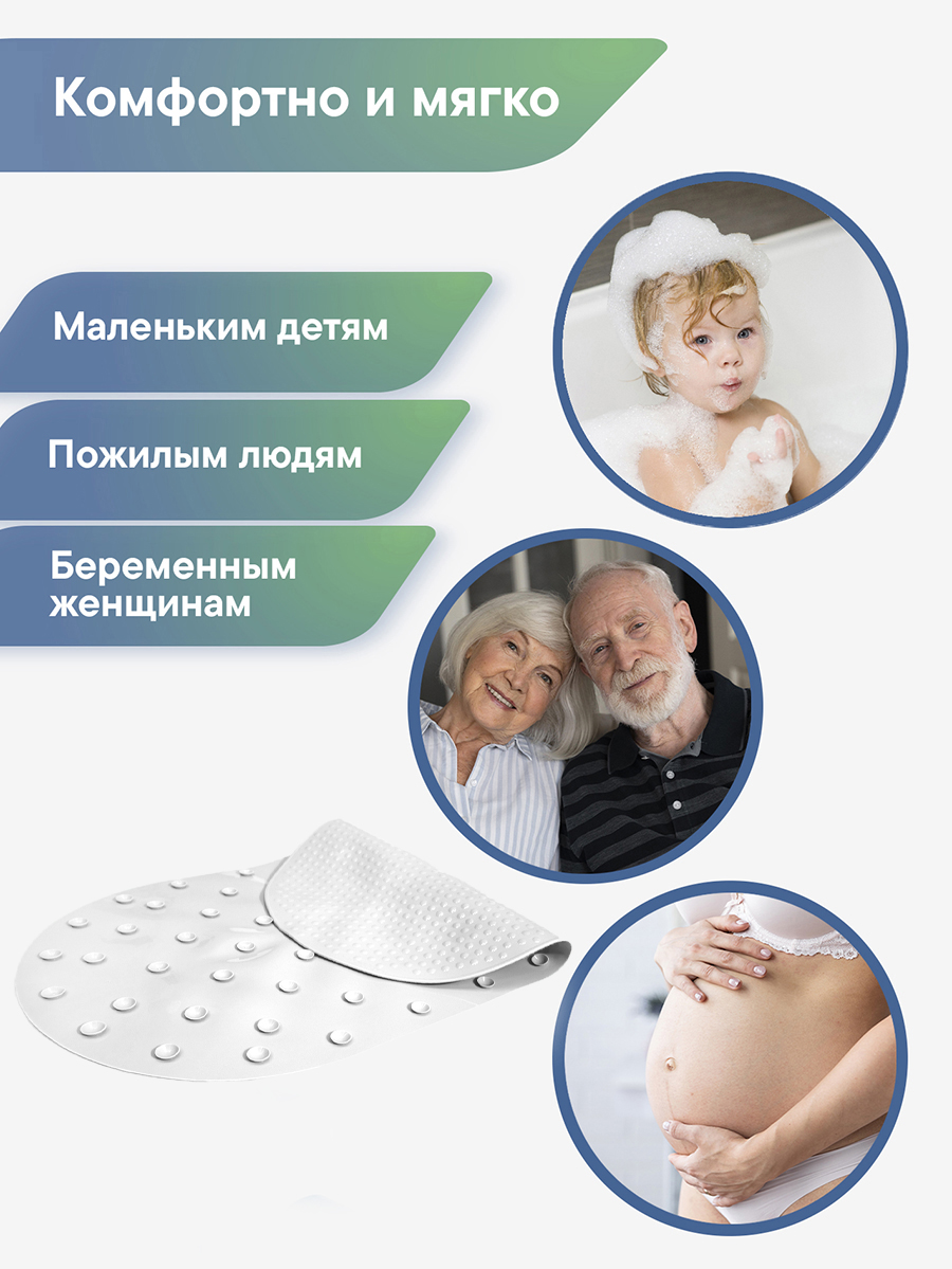 Коврик для ванной VILINA белый 0.38 x 0.68 см 1 шт. - фото 6