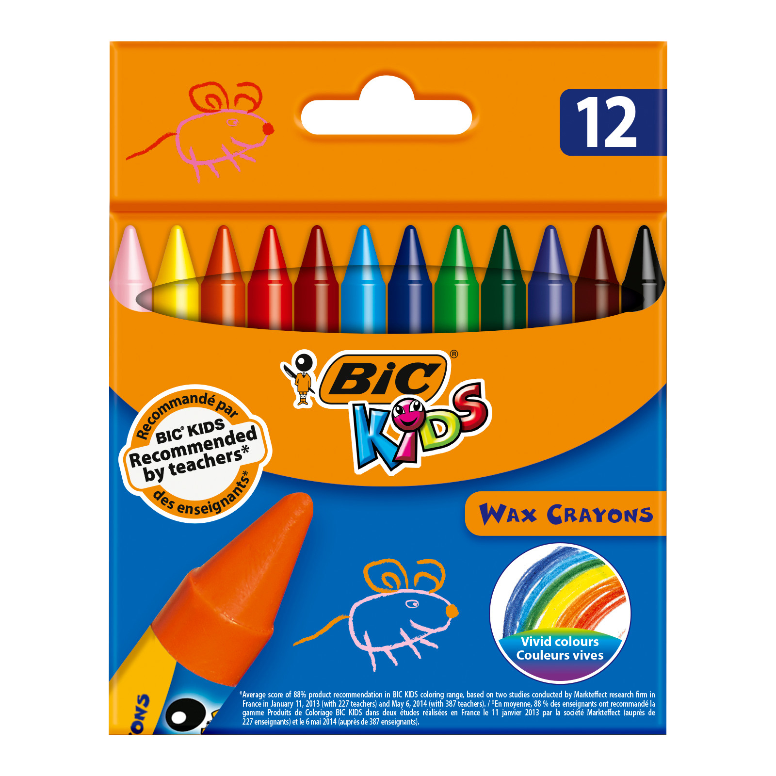 Восковые мелки BIC 12 шт. - фото 1