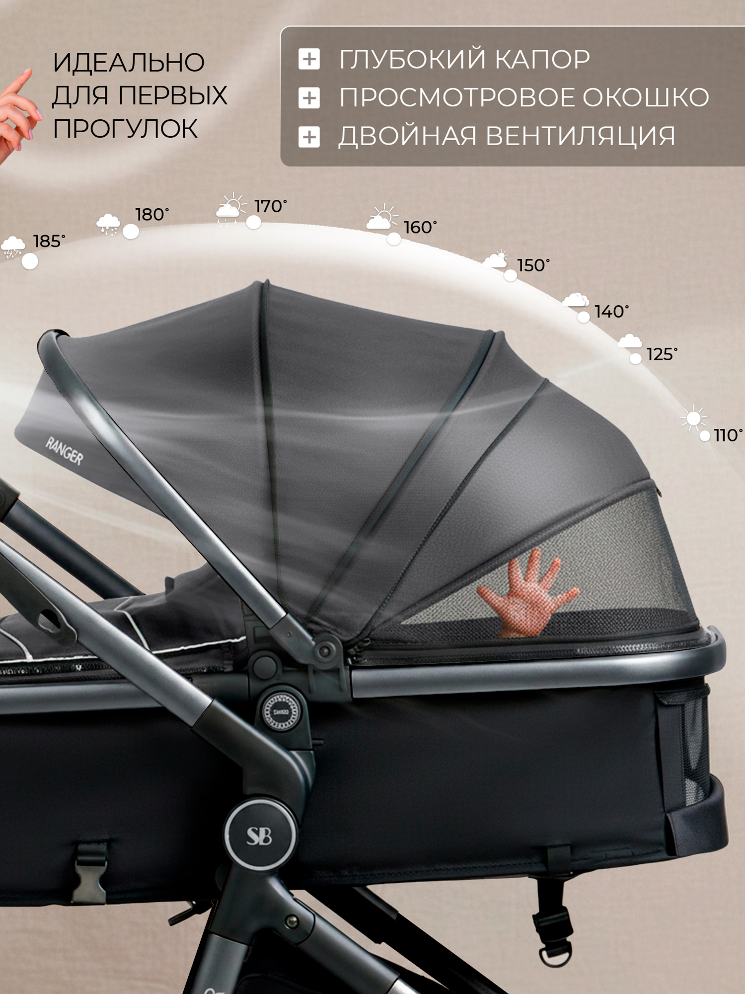 Коляска 3в1 Sweet Baby Ranger Neo Grey серый - фото 6