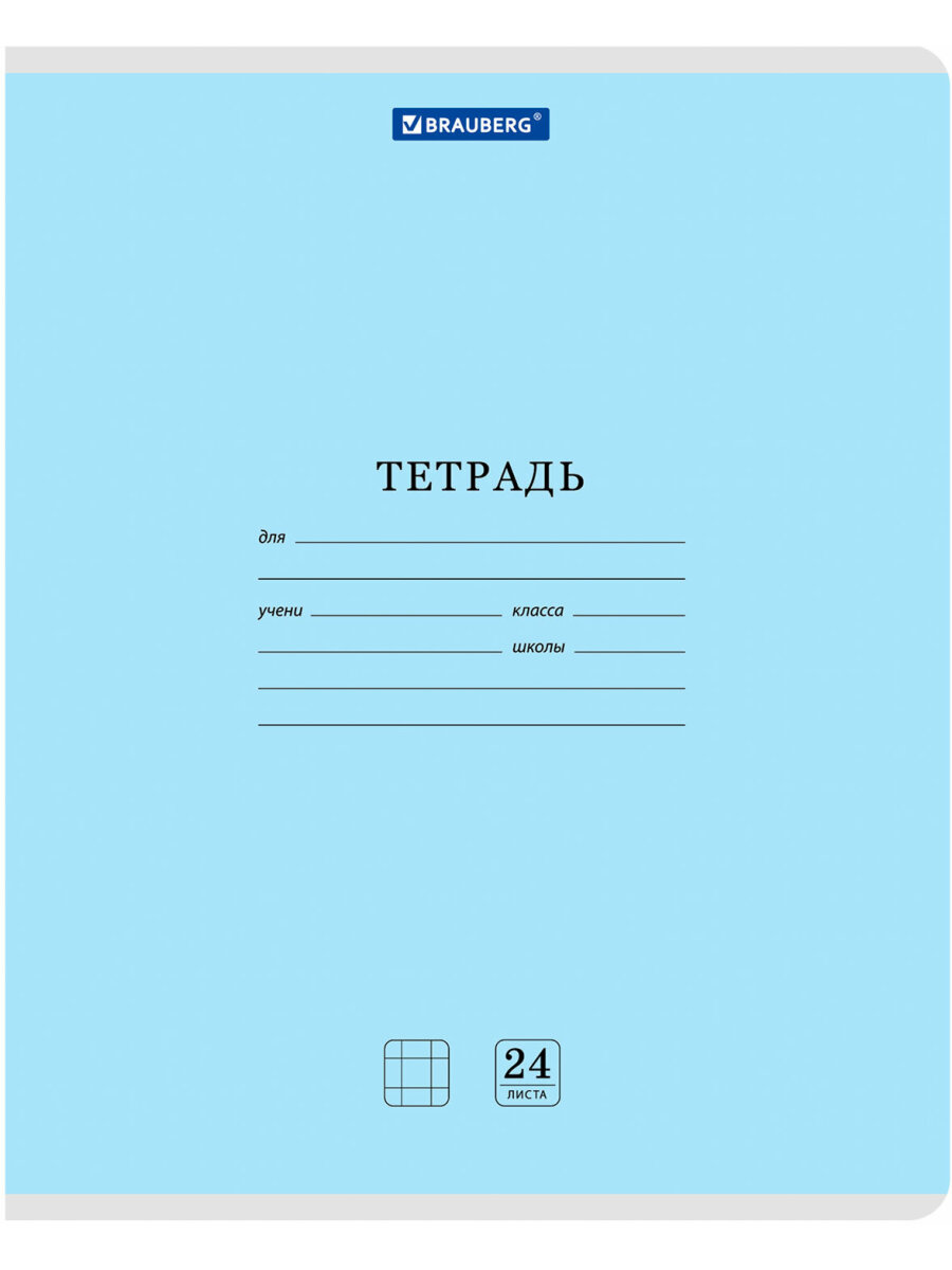 Общая тетрадь Brauberg клетка 24 лист. 10 шт. - фото 6