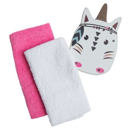 Полотенце-салфетка для кормления Amarobaby Soft Care 2шт Белый-Розовый