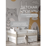 Кровать Moms charm Бортики (белый, бежевый)