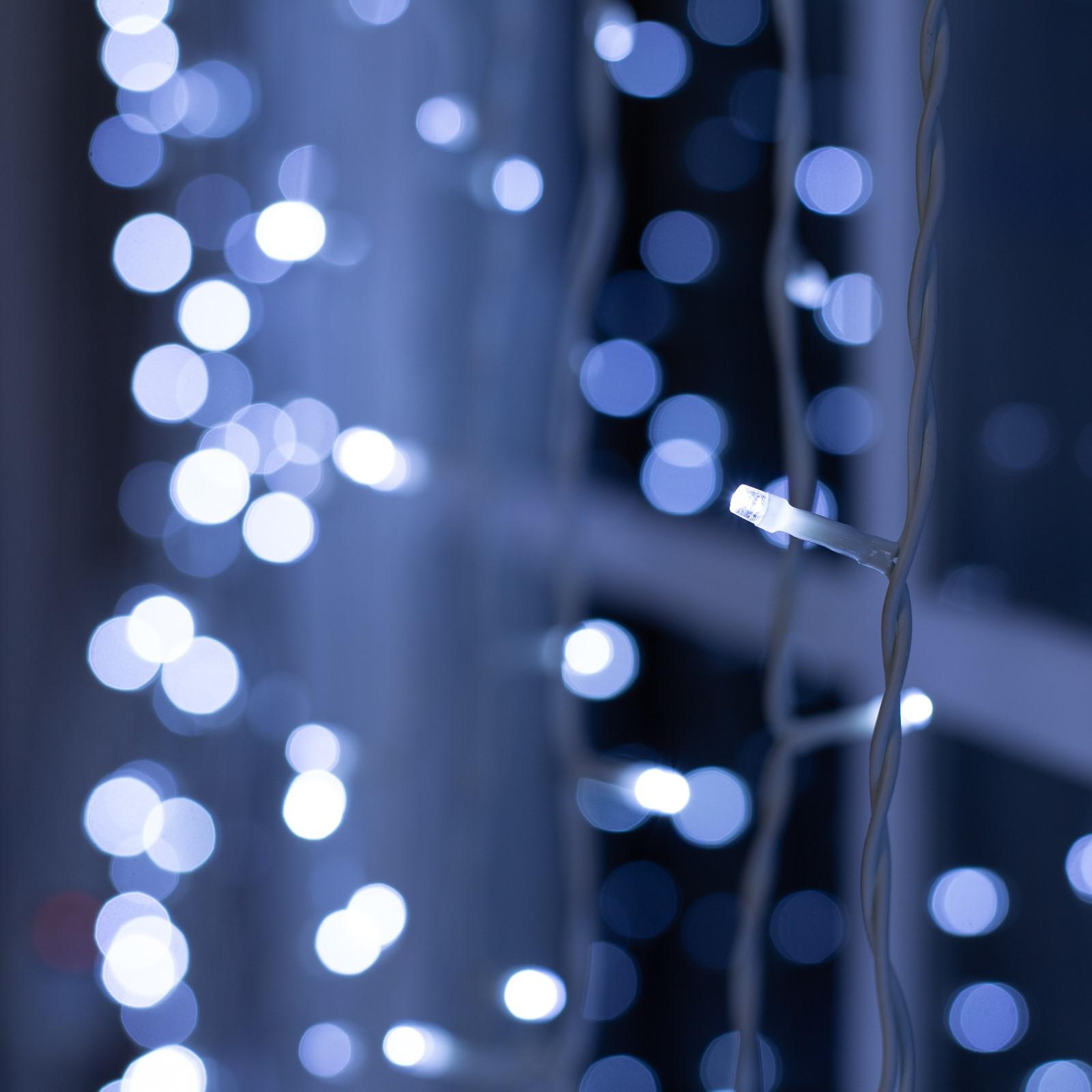 Гирлянда Luazon «Занавес» 2 × 9 м IP44 УМС белая нить 1800 LED свечение белое 220 В - фото 3
