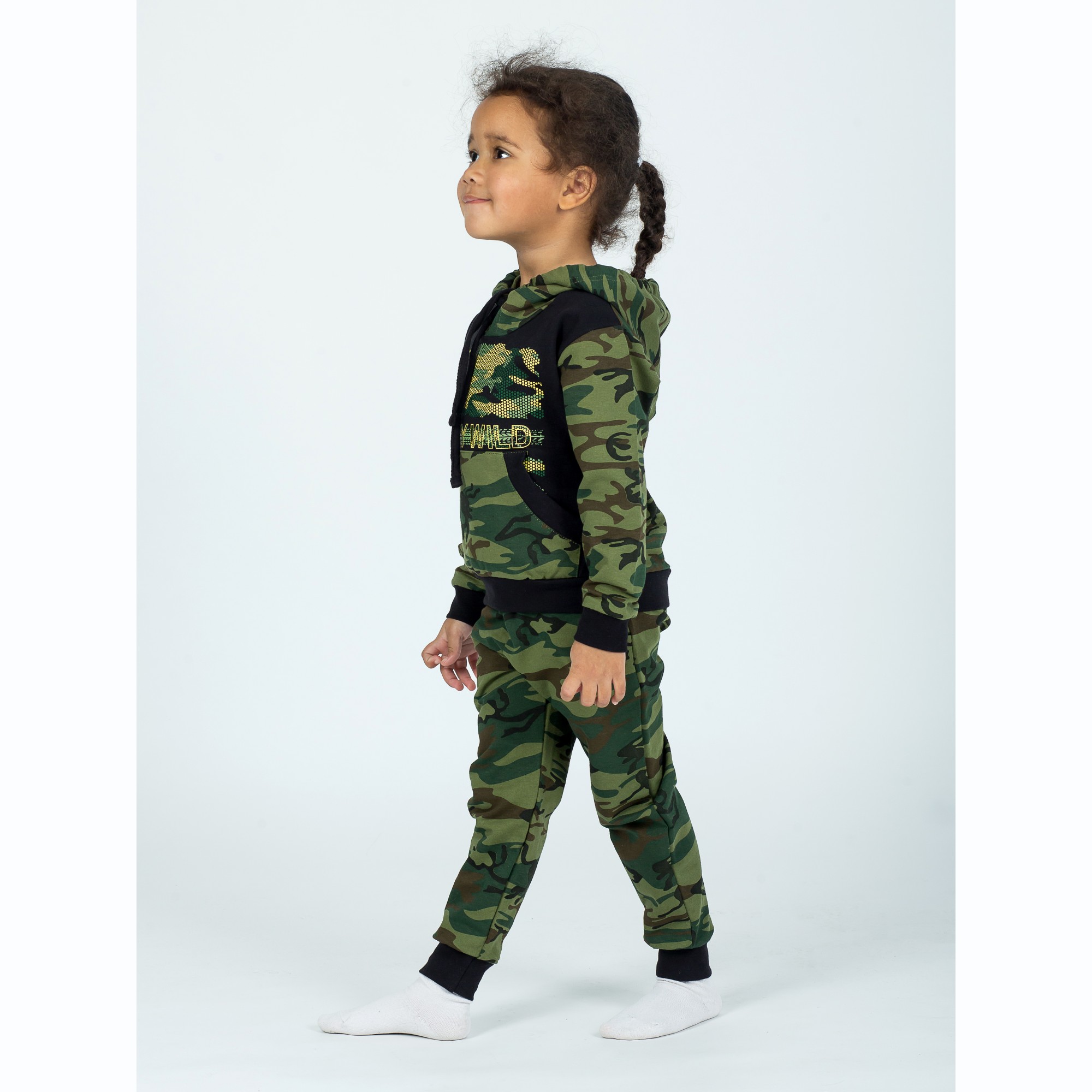 Костюм спортивный KiMMi Baby КБ-1308747 хаки черный милитари - фото 8