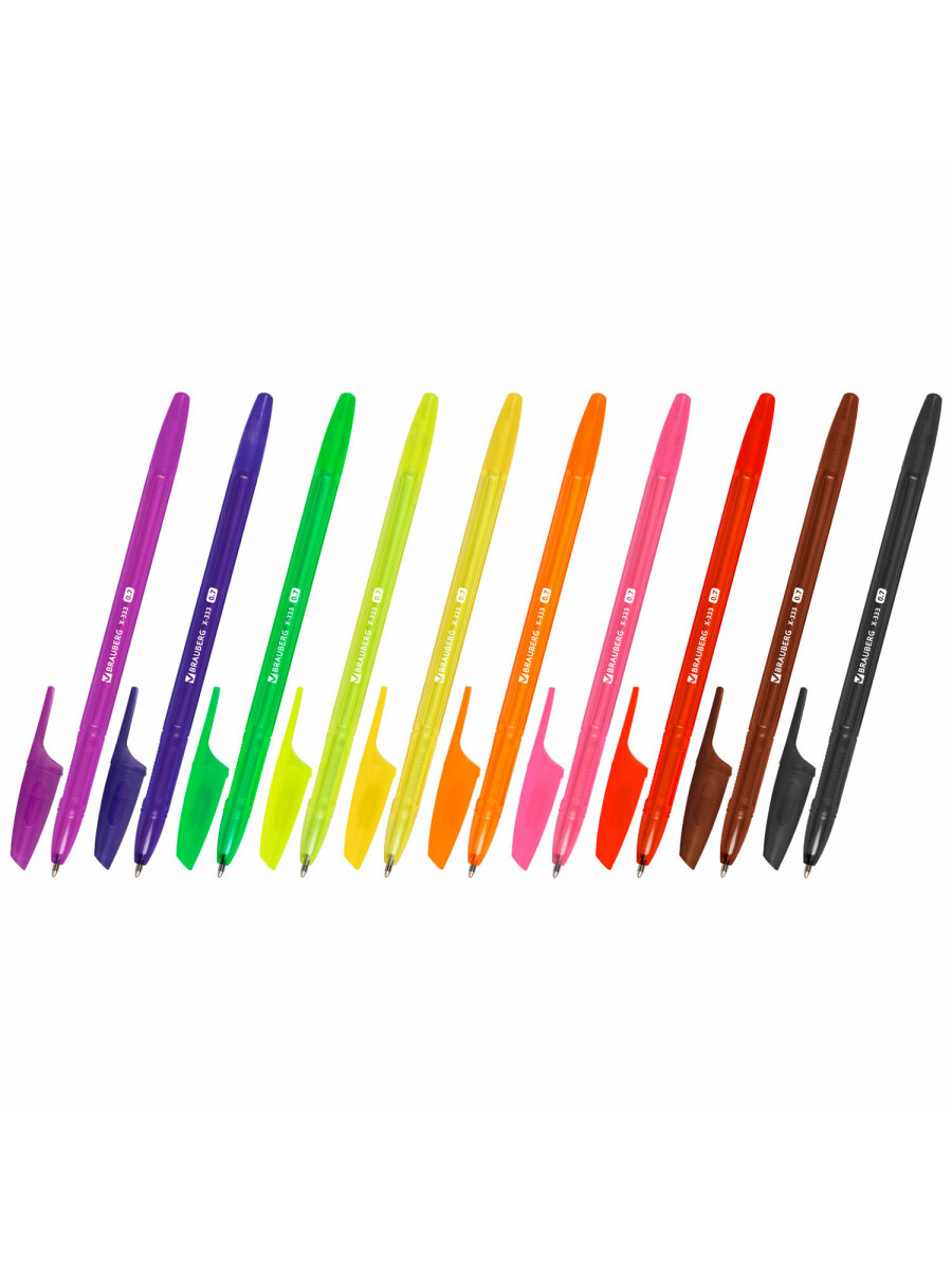 Ручка шариковая Brauberg 10 шт. - фото 7