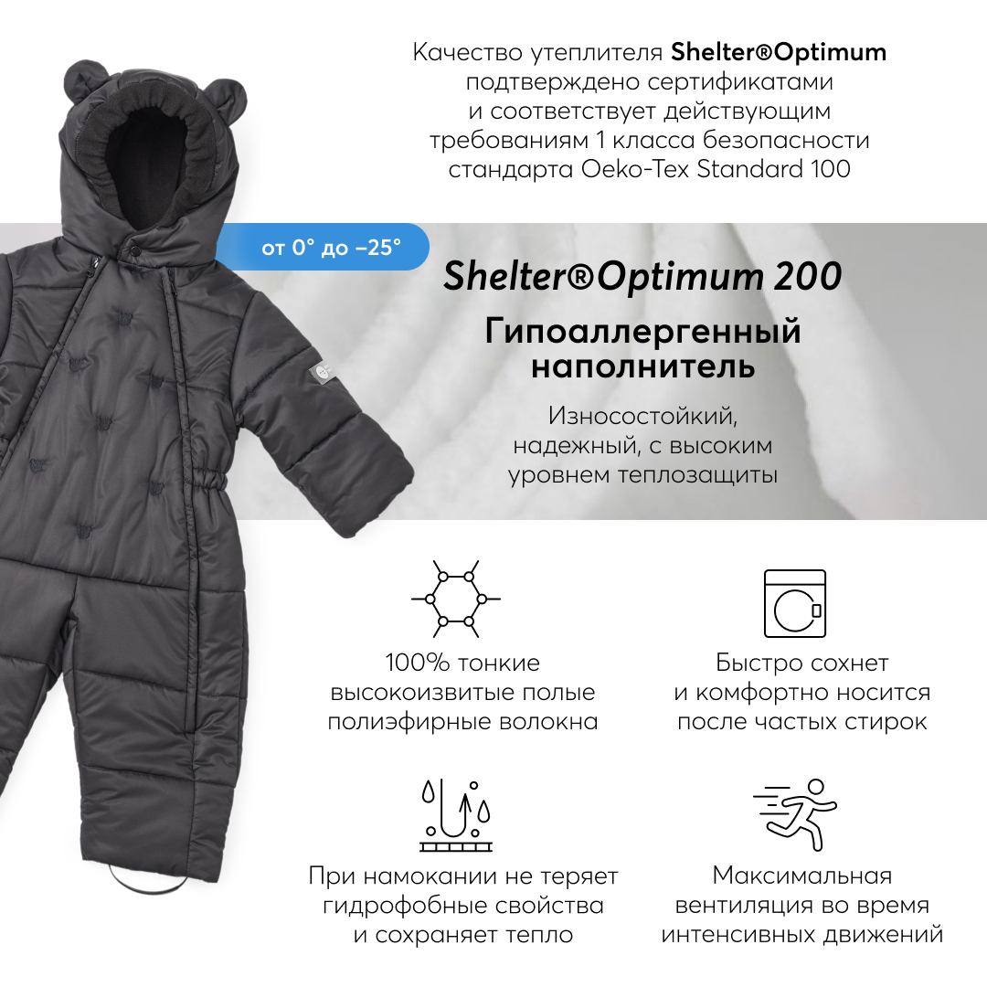 Комбинезон Happy Baby 89045-true black - фото 4