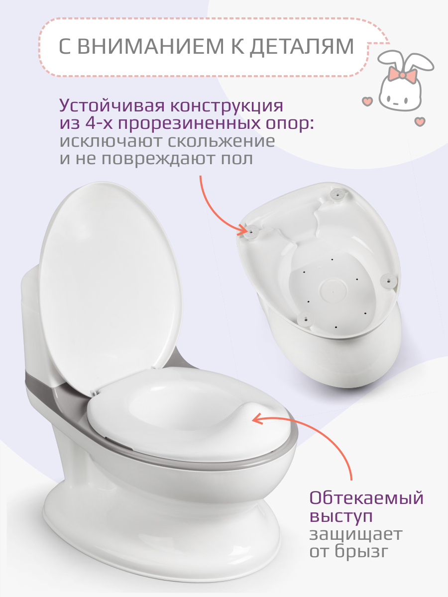 Горшок KidWick Hippo музыкальный серый - фото 3