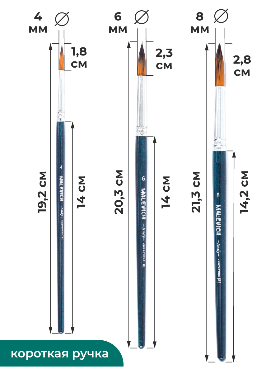 Кисть Малевичъ 3 шт. - фото 2