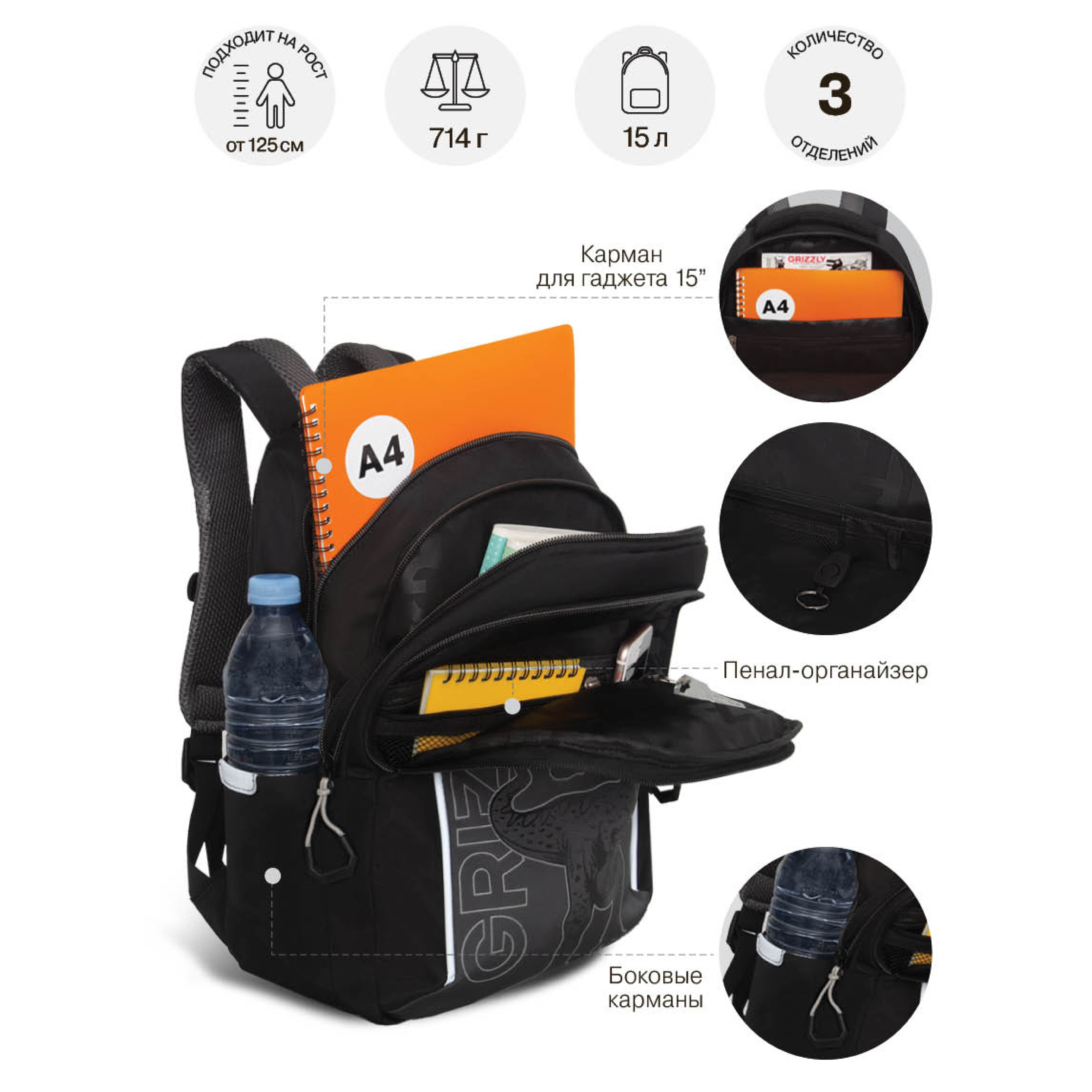 Рюкзак Grizzly для мальчика RB - фото 7