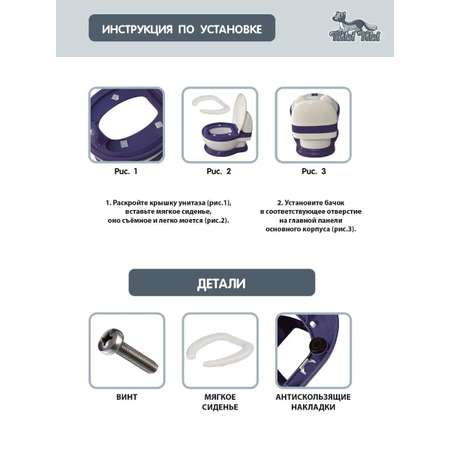 Горшок детский RIKI TIKI baby унитаз анатомический с крышкой FG370 серый