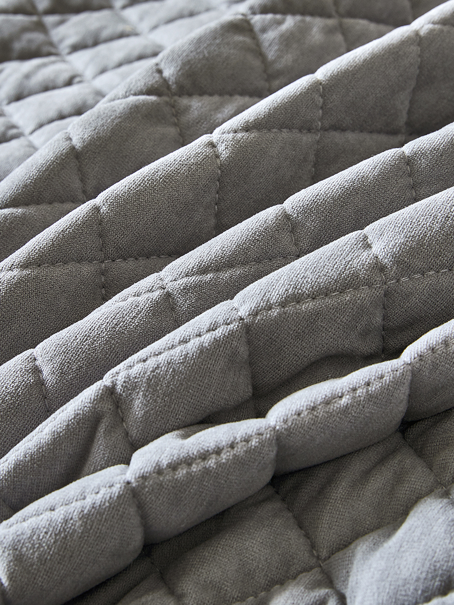 Покрывало Theodora вельвет серый 240 x 220 см - фото 7