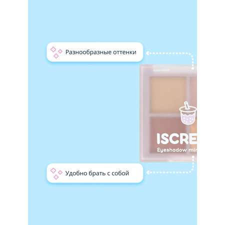 Палетка теней ISCREAM Desserts bubble tea тон 01-04