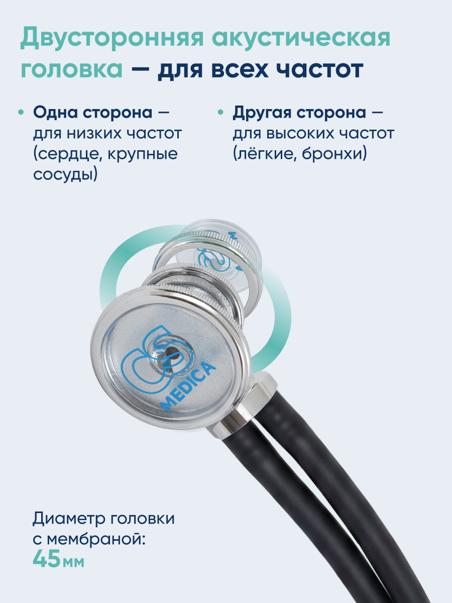 Стетофонендоскоп Раппапорт CS MEDICA 421 черный - фото 5