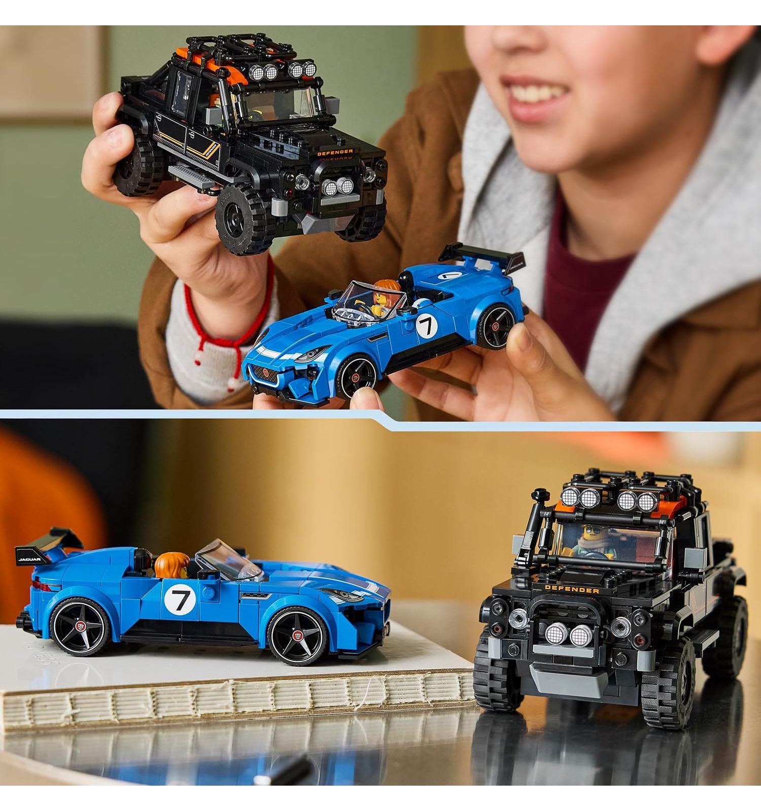 Конструктор LEGO Speed Champions Jaguar и Land Rover 740 дет. - фото 9