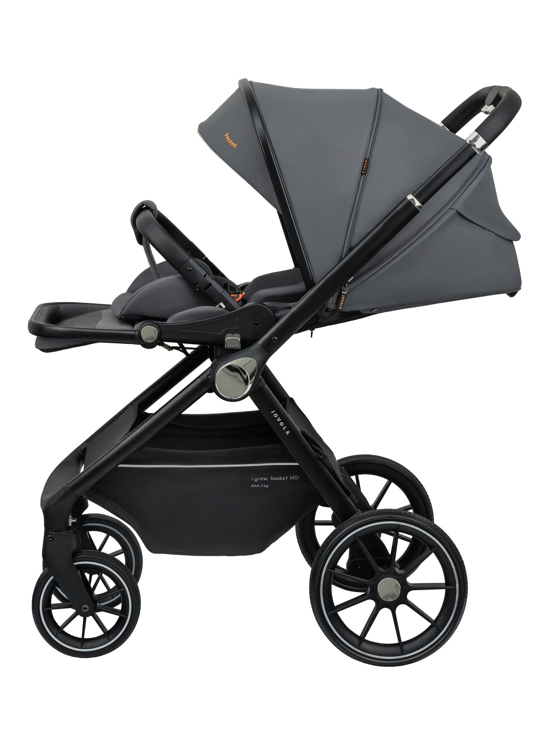 Коляска прогулочная JOVOLA Pepper всесезонная серый - фото 14