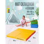 Мат Perfetto Sport № 11 (100х100х10 см) складной красно-жёлтый