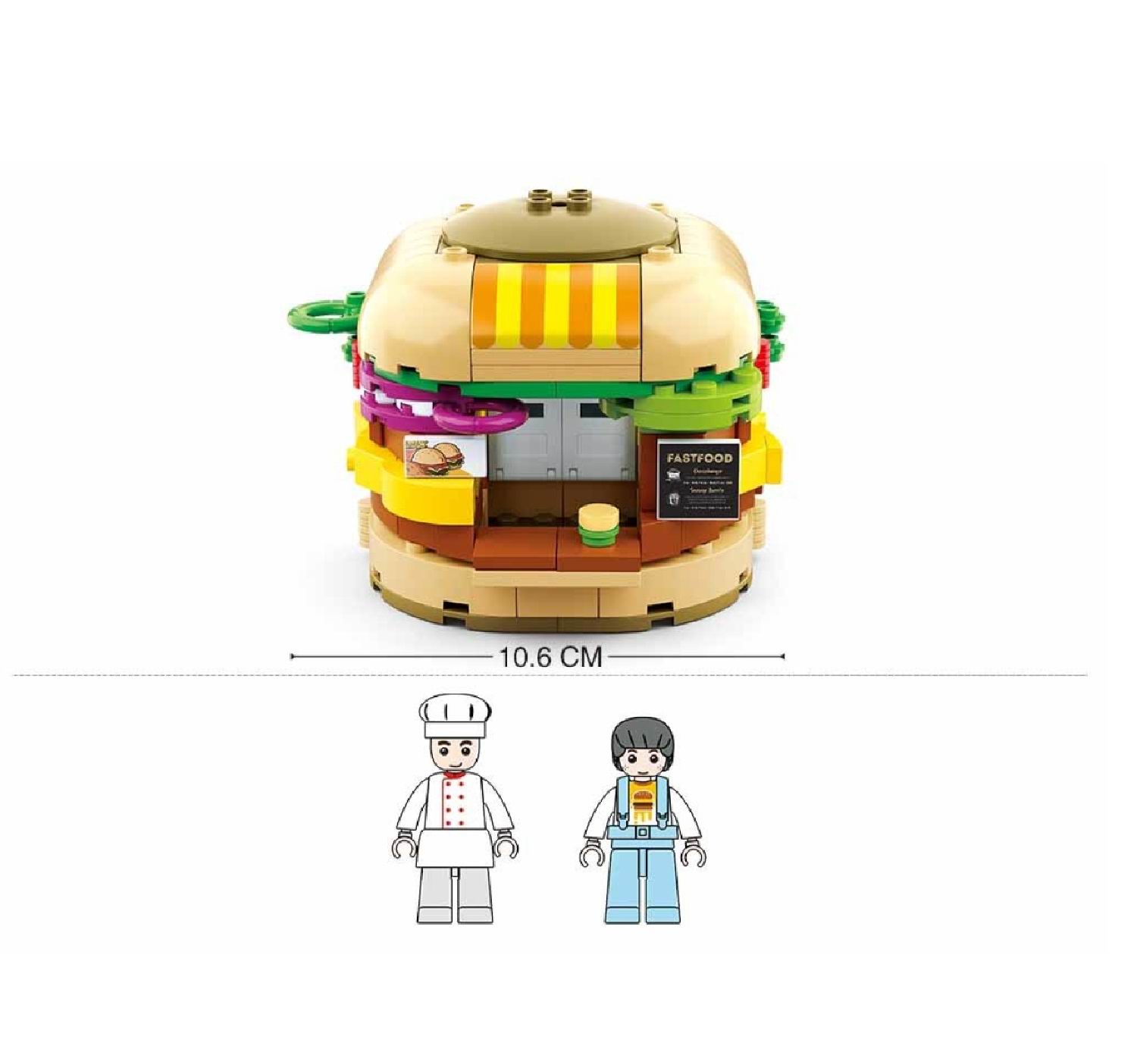 Конструктор SLUBAN Мини-кафе Гамбургер - фото 4