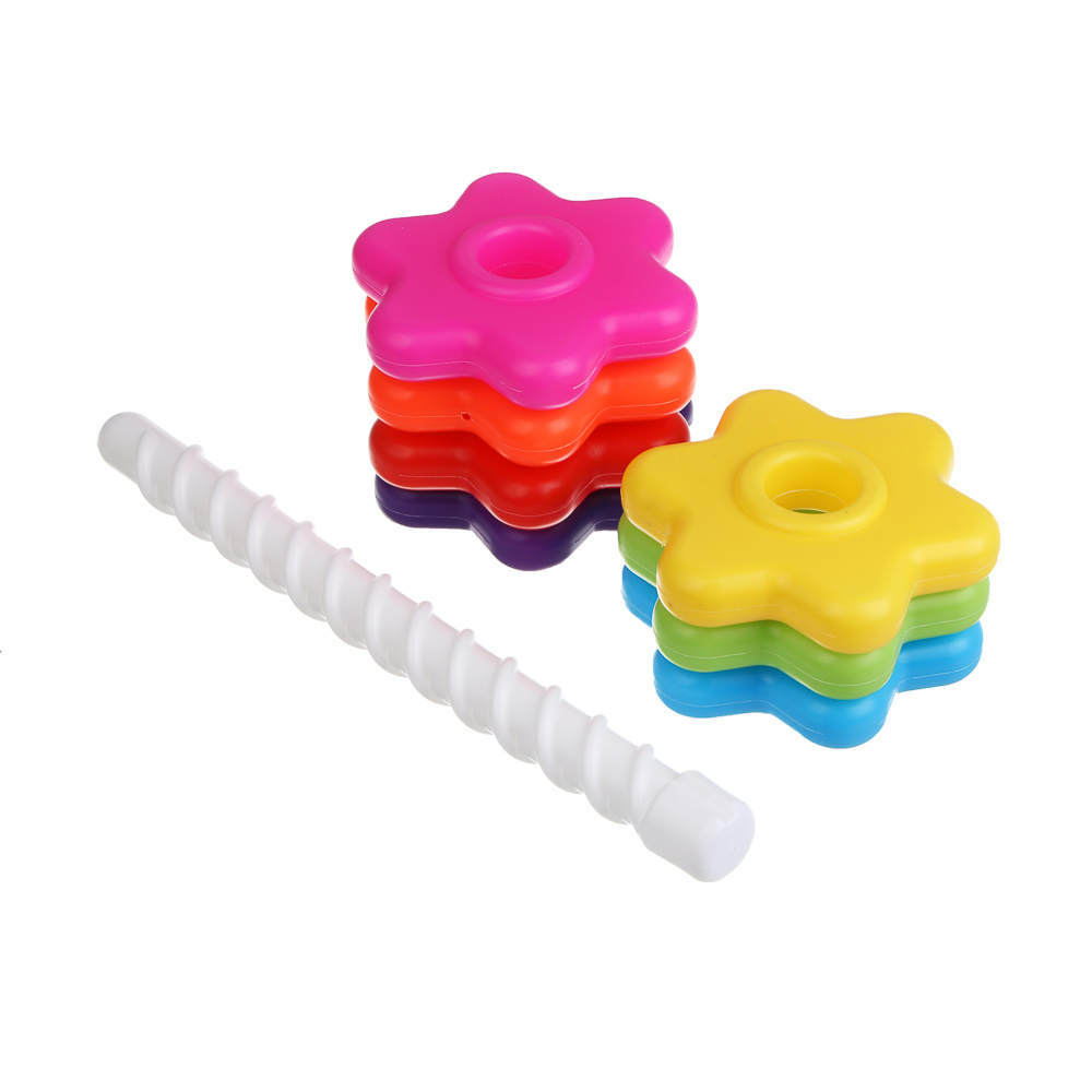 Игрушка Игроленд пирамидка Шестерёнки 8 деталей - фото 5