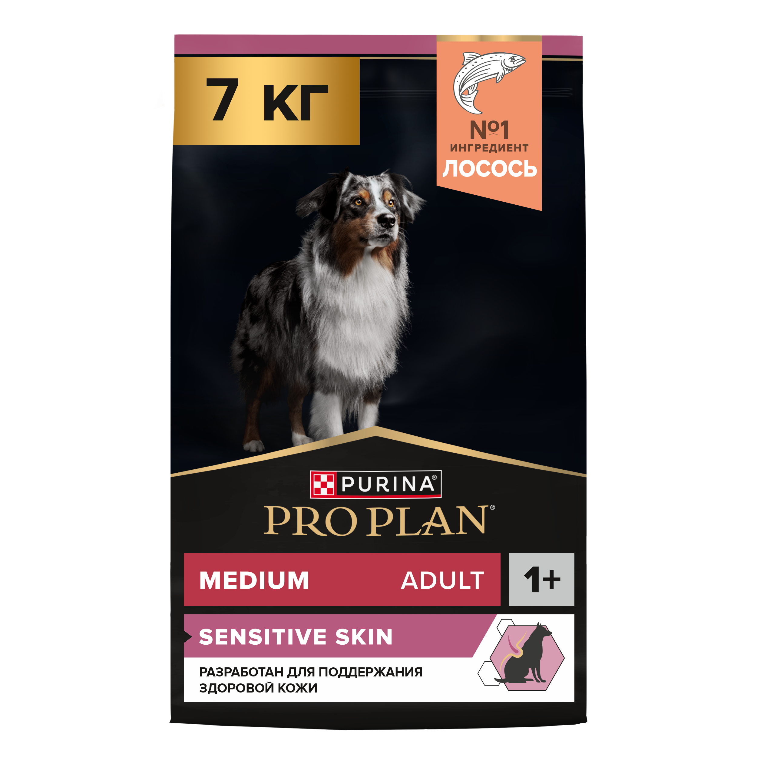 Корм сухой для собак PRO PLAN SENSITIVE SKIN 14 кг с лососем для средних пород - фото 1