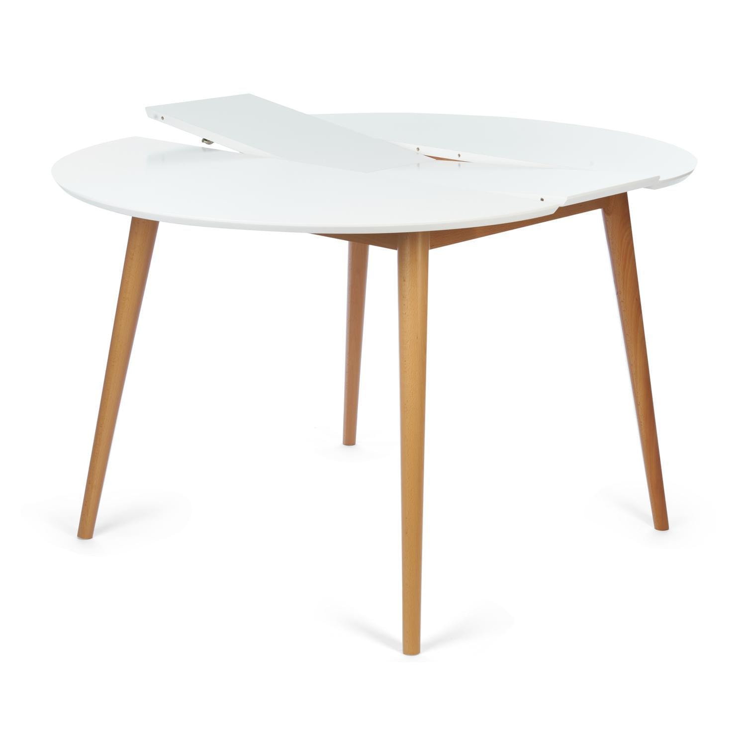 Стол обеденный раскладной TETCHAIR BOSCO (Боско), 100х100 см, белый/натуральный - фото 5