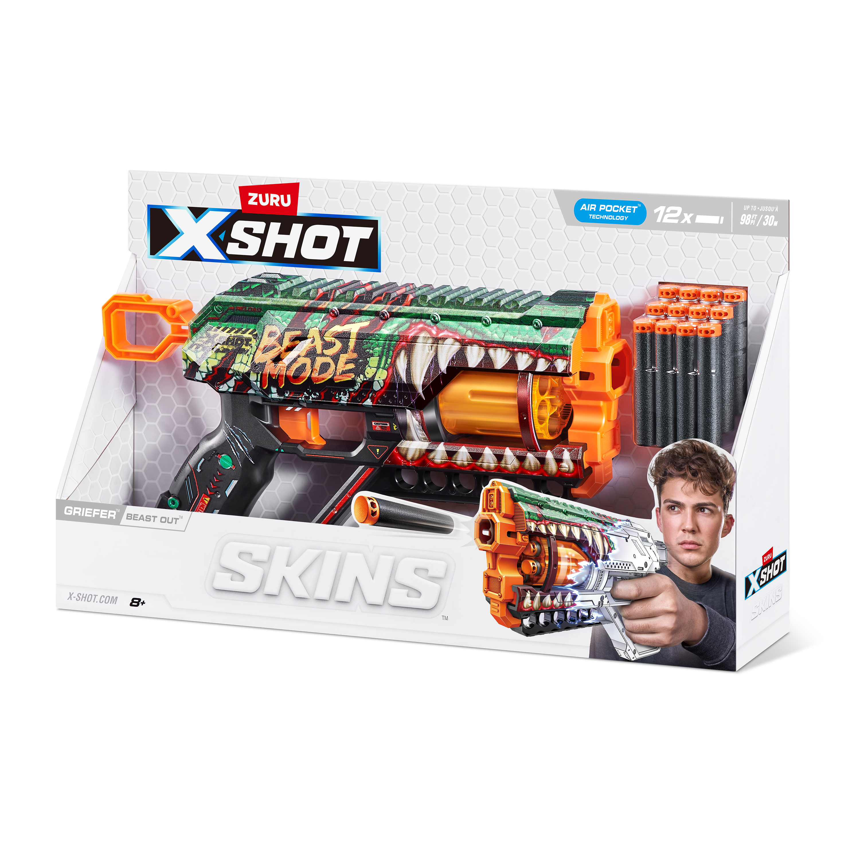 Бластер Zuru XSHOT  Skins Грифер Монстр - фото 11