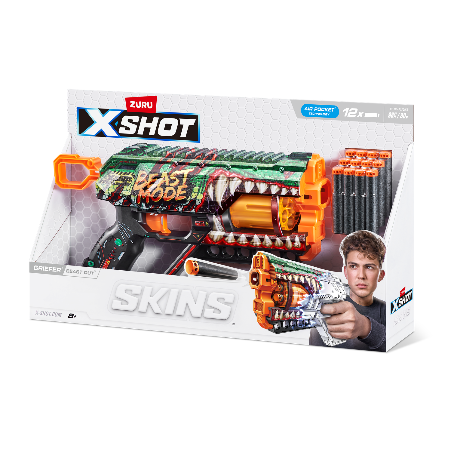 Бластер Zuru XSHOT  Skins Грифер Монстр - фото 11