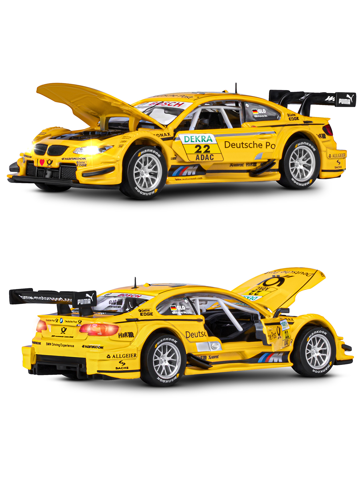 Автомобиль АВТОпанорама BMW M3 DTM 1:32 JB1251303 - фото 8