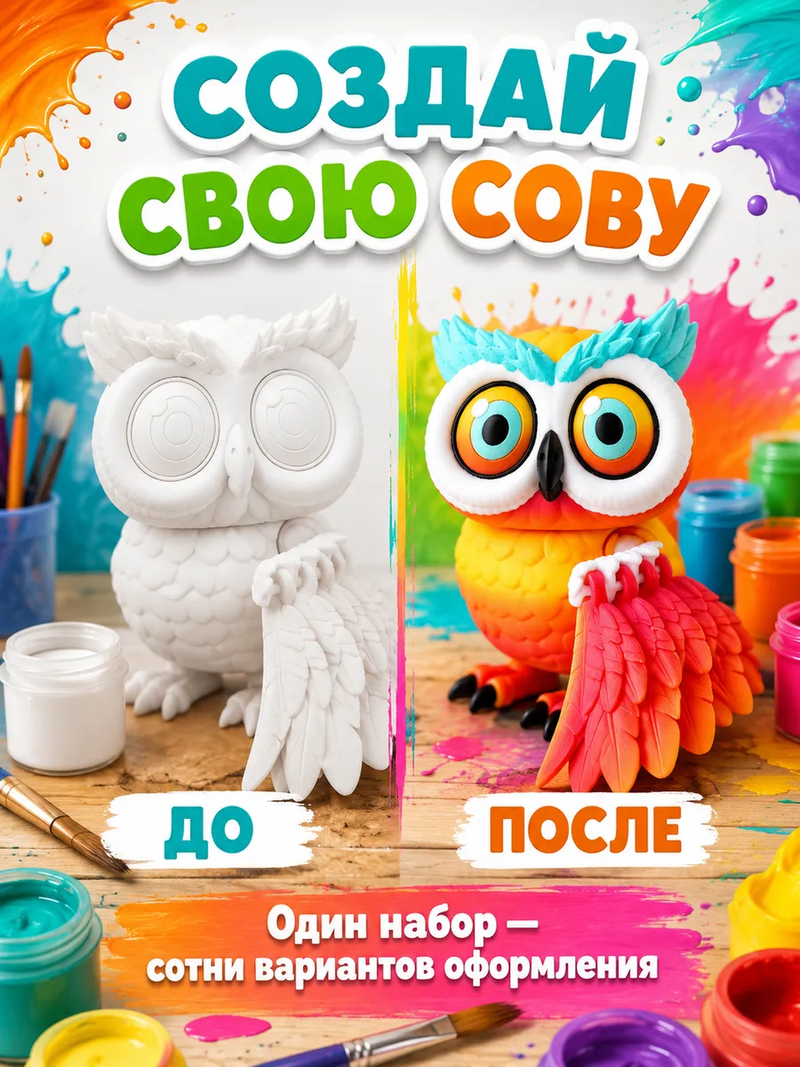 Набор для творчества SmartSelect 3D Сова Айс - фото 2