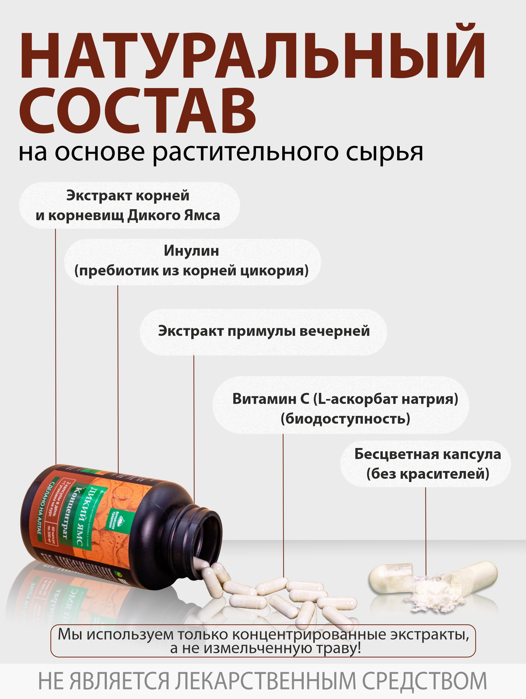 БАД к пище Алтайские традиции Концентрат Дикий ямс 60 капсул - фото 4